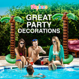 Giant Inflatable Palm Trees - 2 Pack - 6 Foot Super Sturdy Trees for Luau Parties, Beach Decor, Poolside Ambiance, Tropical Theme Decor & Outdoor Fun, Easy Inflation