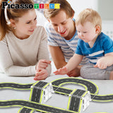 PicassoTiles Magnetic Race Track Toys Car Tracks Set for Toddlers Magnet Building Blocks Tiles Sensory Toys for Kids Include 2 Trucks STEM Engage in Thrilling Races Age 3+ Year Old Boys Girls