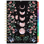 2025 Planner - 2025 Planner Weekly and Monthly with Colorful Tabs, Jan. 2025 - Dec. 2025, 6.3" x 8.4", Planner 2025 with Back Pocket + Thick Paper + Twin-Wire Binding - Moon