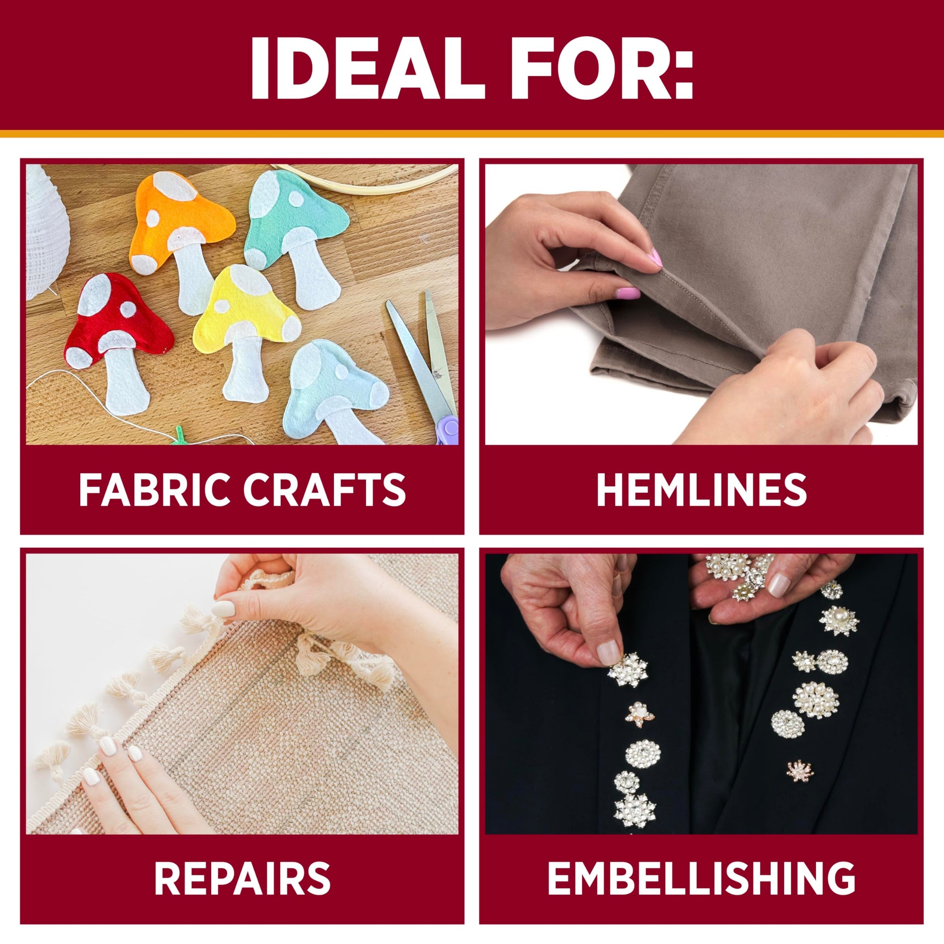 Aleene's Fabric Fusion Glue 4 oz, Permanent and Washable Adhesive, No-Sew Fabric Glue for Clothing, Denim, Polyester, Cotton, Flannel Materials, Dries Flexible