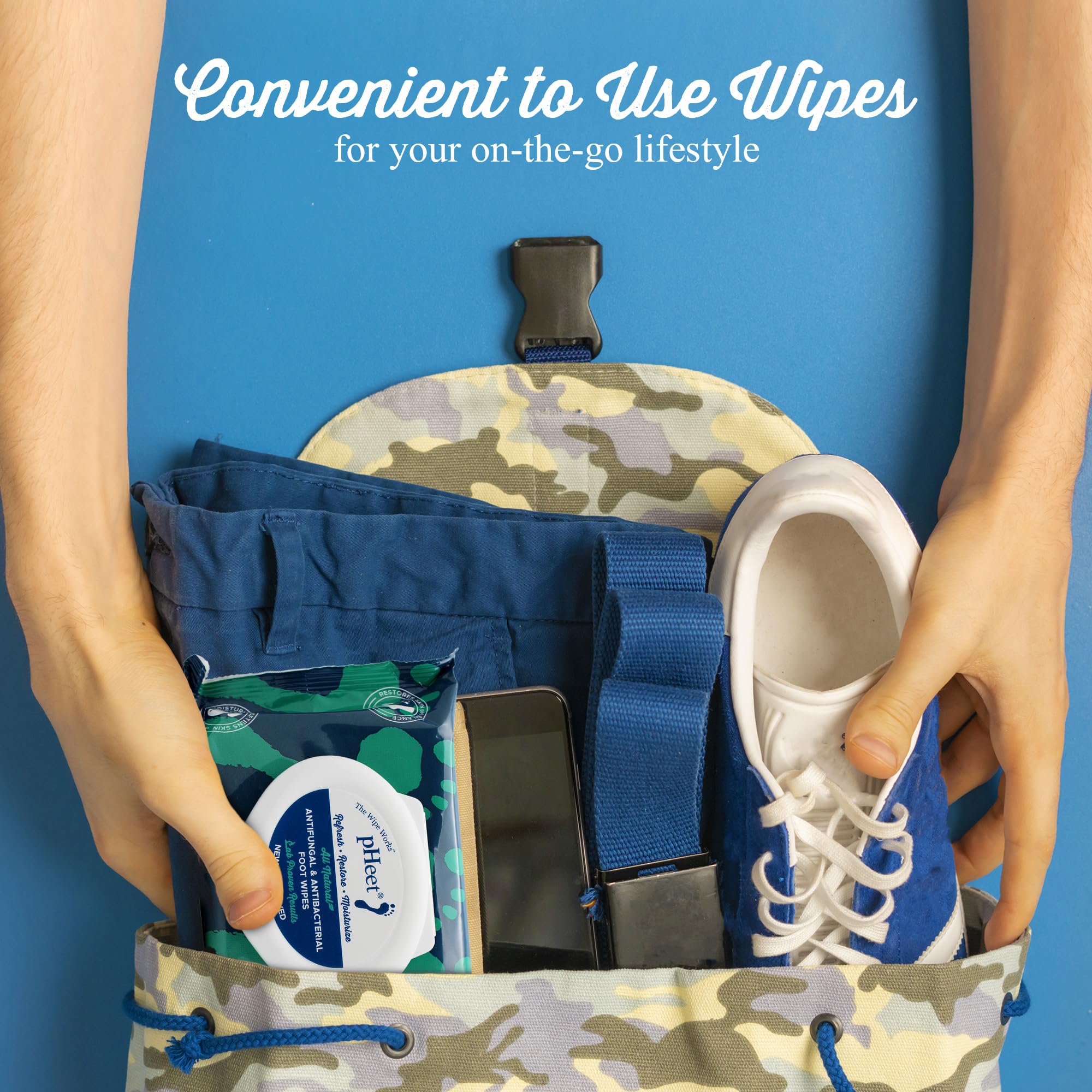 pHeet® Foot Wipes All-Natural Antifungal & Antibacterial Formula, Cleanses, Moisturizes, Prevents & Kills Athletes Foot, Toenail & Foot Fungus, Odor & Improves Dry, Cracked, Flaky & Diabetic Skin 72ct