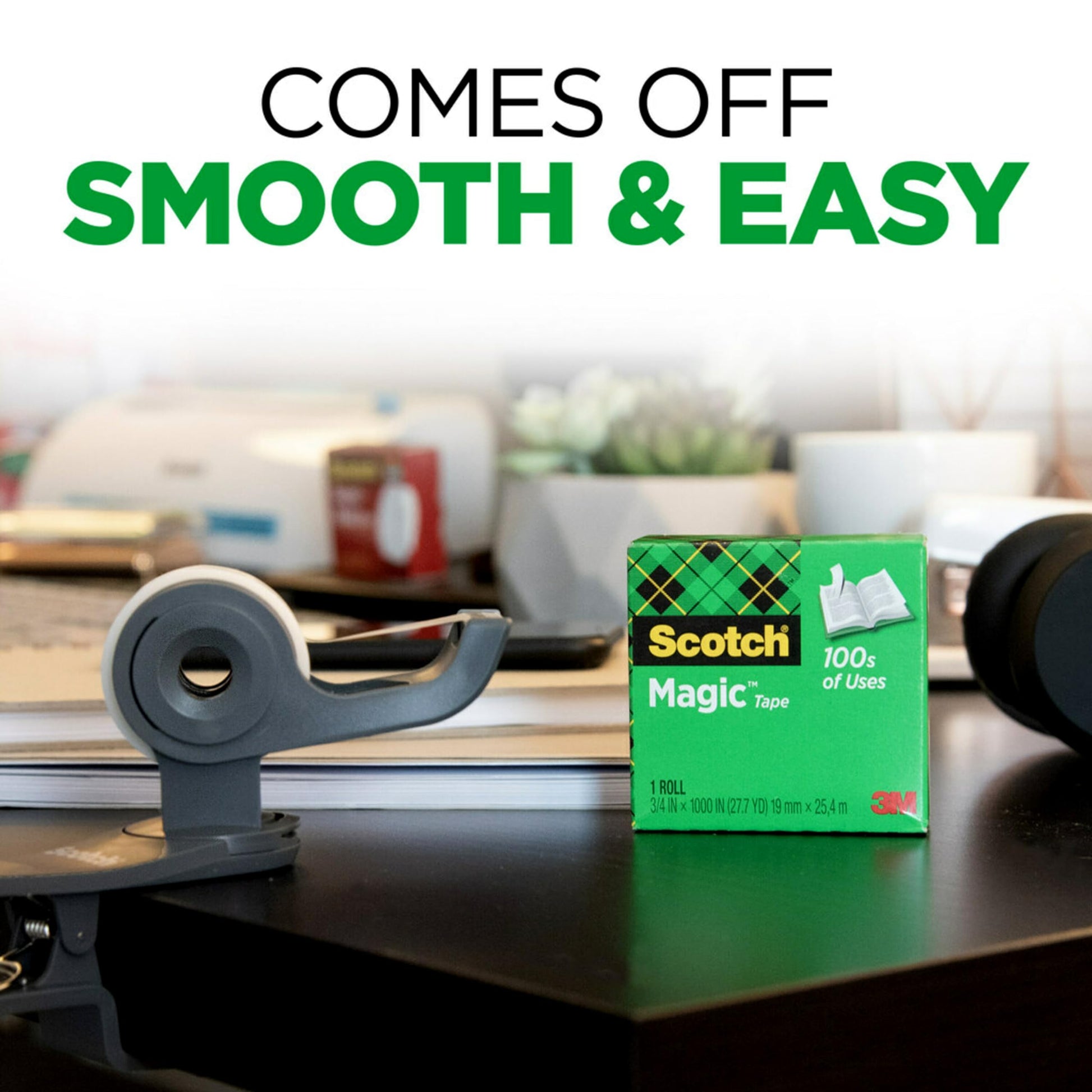 Scotch Magic Tape with Scotch Desktop Dispenser, 6 Rolls of 3/4" x 1000" Each Plus 1 Desktop Tape Dispenser, Great for Repair, Wrapping and Office Applications