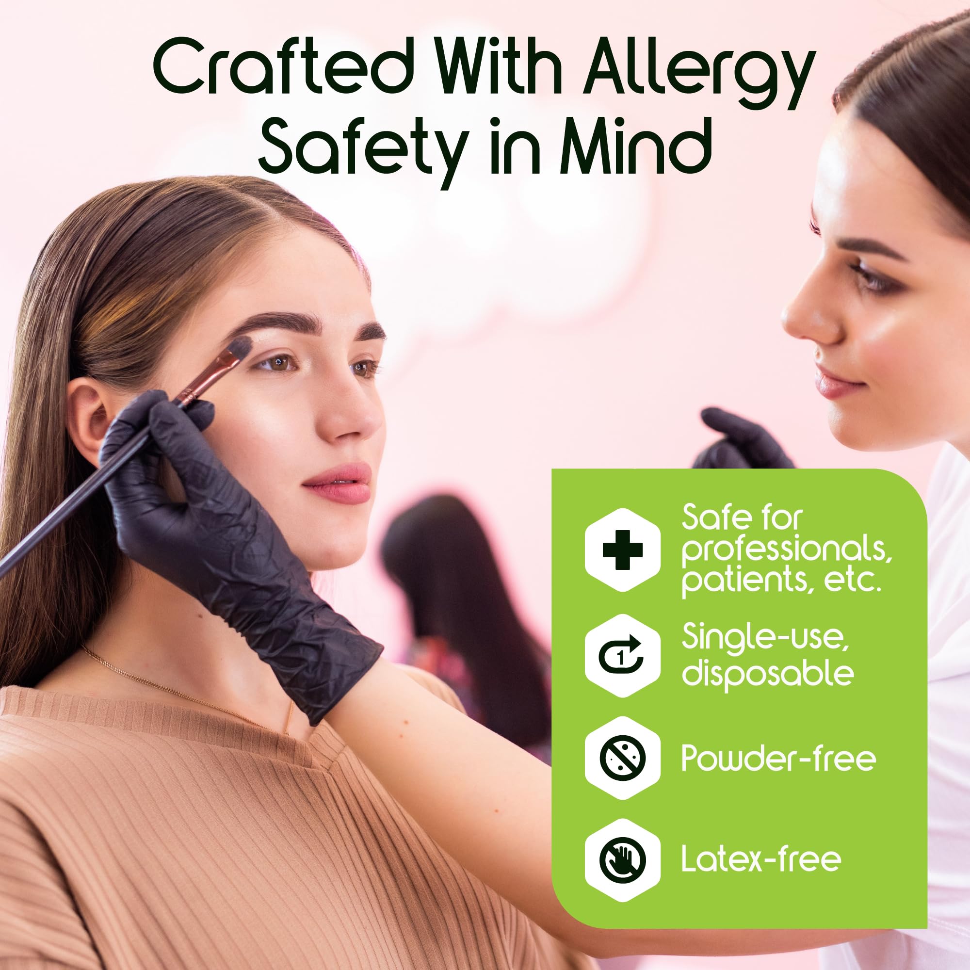 Inspire Black Nitrile Disposable Gloves | 4.5 Nitrile Medical Exam Cooking Cleaning Disposable Black Gloves (Box Of 100, Medium)