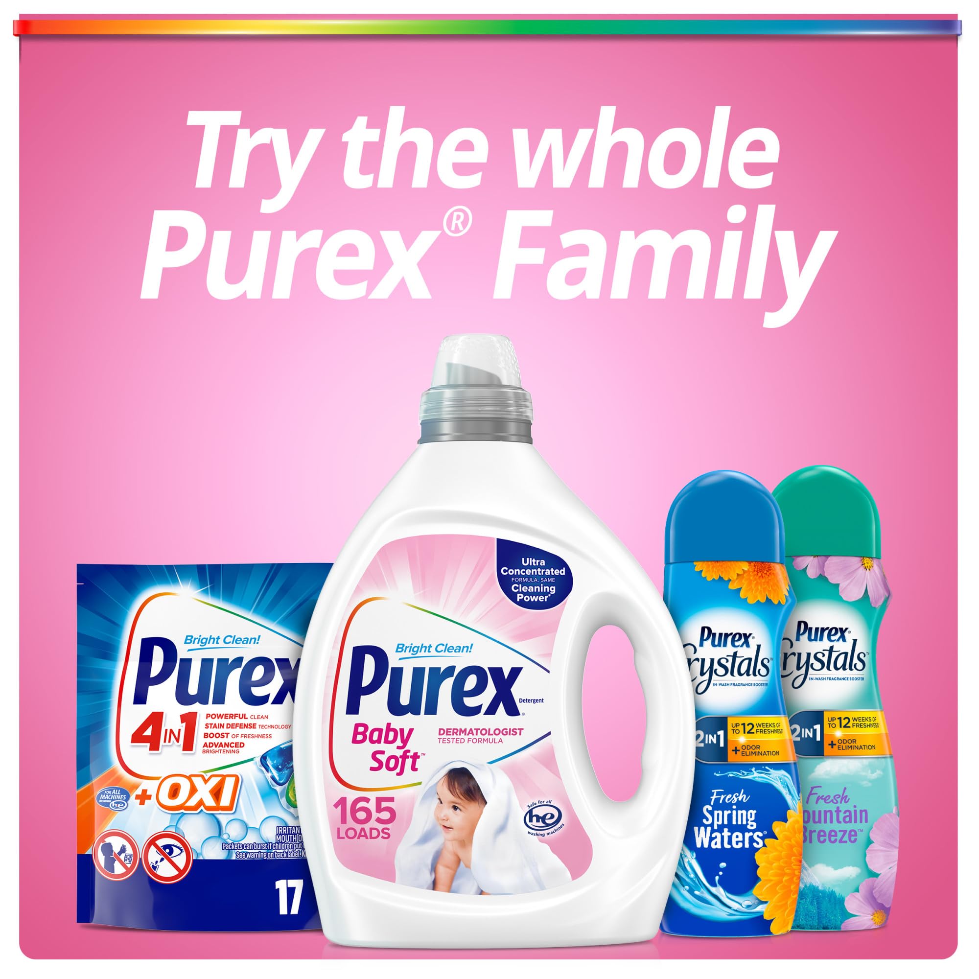 Purex Liquid Laundry Detergent, Ultra Concentrated, Baby, 82.5 Ounce, 165 Loads