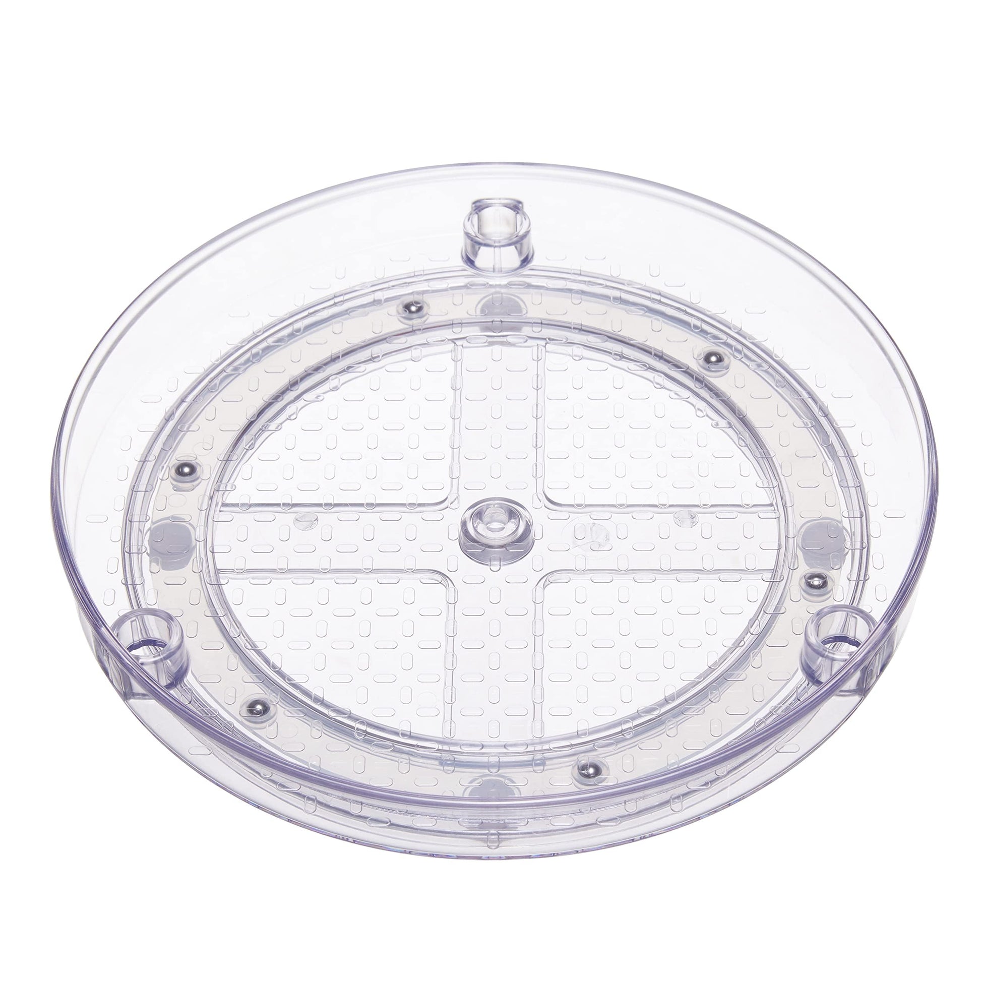 Amazon Basics Lazy Susan Turntable Organizer, 9" Diameter, 2 Tier, Clear