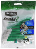 Schick Exacta2 Sensitive Disposable Razor, 10 Count (1Pack)