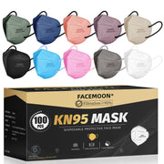 KN95 Face Masks Adults Disposable - 100 Pack KN95 Masks Protective Comfortable KN95 Masks 5-Layer KN95 Breathable Safety Face Masks & 5 Adjustable Mask Holder KN95 Masks 10 Colors