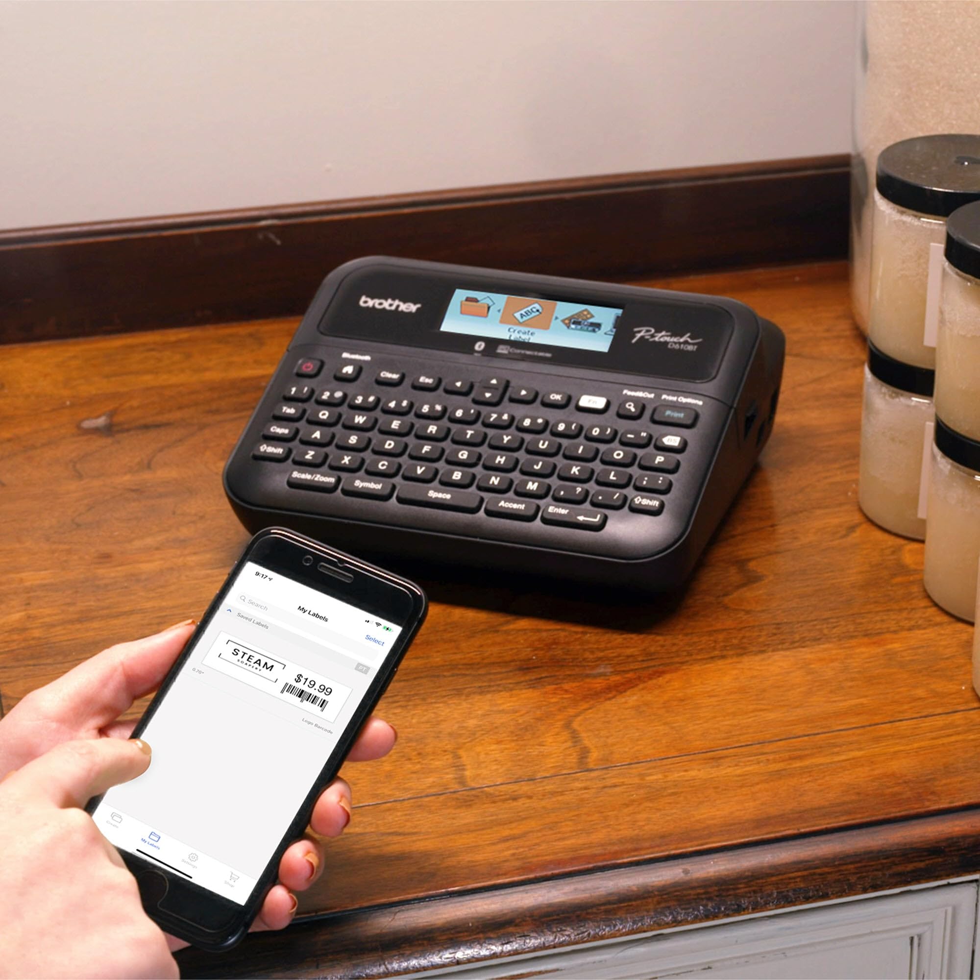 Brother P-touch PT- D610BT Business Professional Connected Label Maker | Connect and Create via Bluetooth® on TZe Label Tapes up to ~1 inch