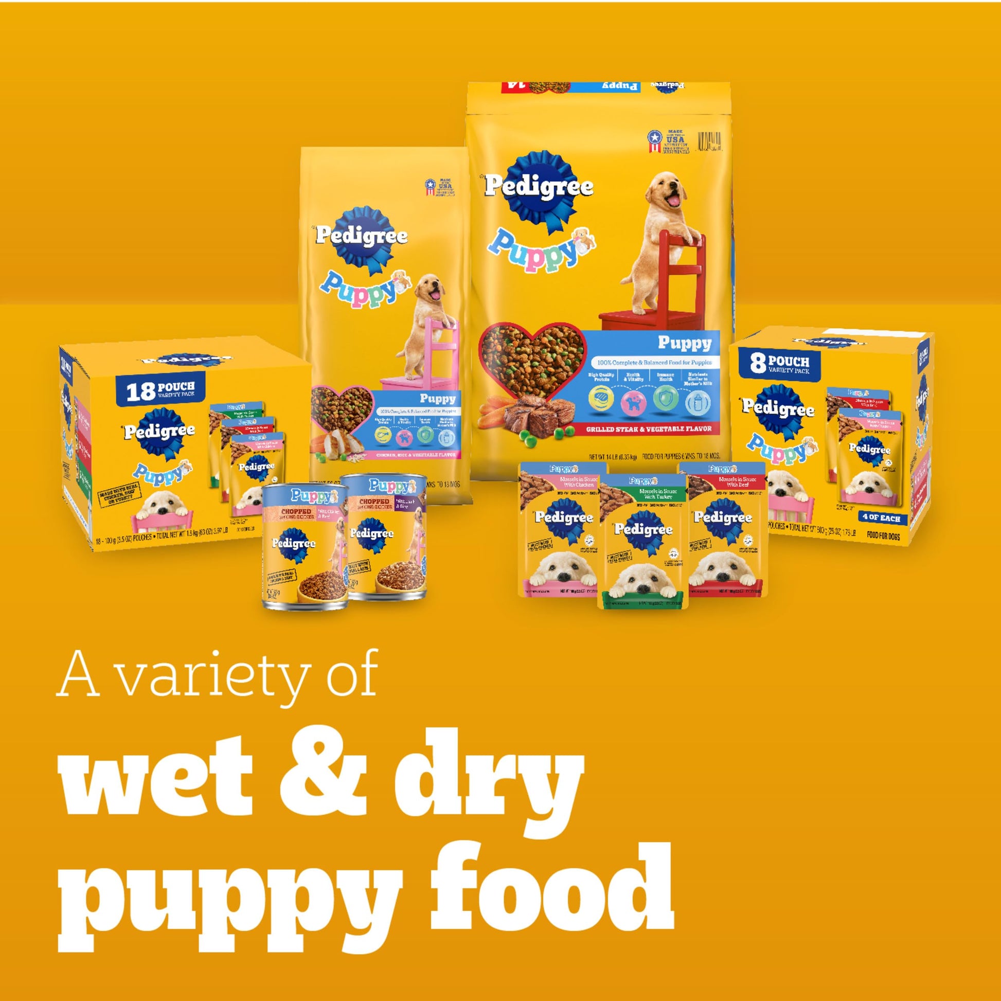 Pedigree Puppy Dry Puppy Food, Grilled Steak and Vegetable Flavor, 3.5 lb. Bag