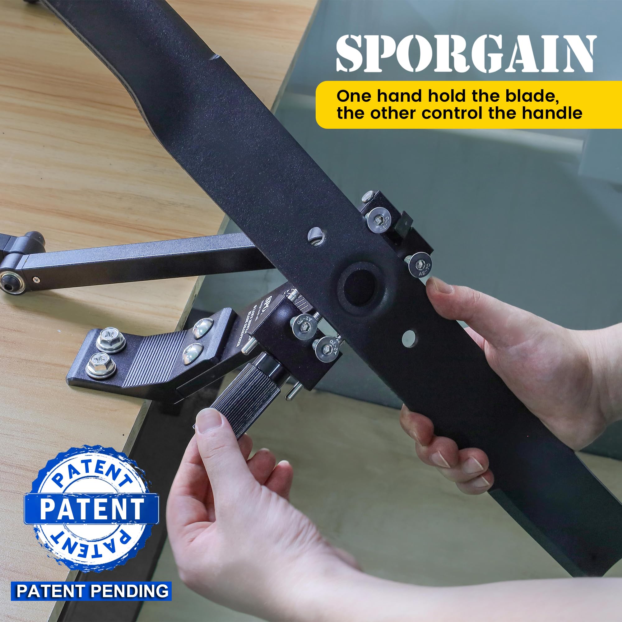 [Updated] Lawn Mower Blade Sharpener 15°-45° Adjustable Frame with Ball Bearing Manufacture Handle for Right & Left Hand Blades, Use with Angle Grinder, Black