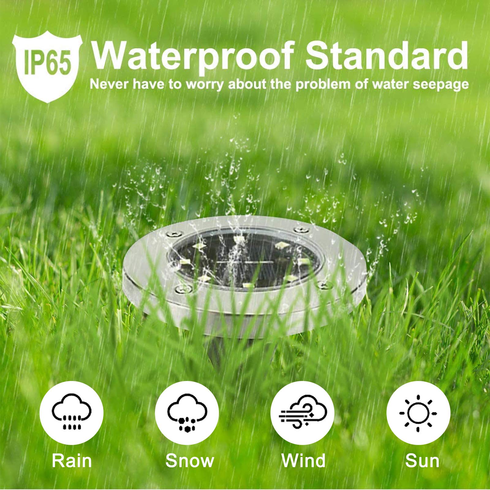 Rayolon Solar Ground Lights, Waterproof Solar Garden Lights, Upgraded Outdoor Garden Waterproof Bright in-Ground Light, Landscape Lighting for Pathway,Yard,Deck,Lawn,Patio,Walkway (12 Pack Warm Light)