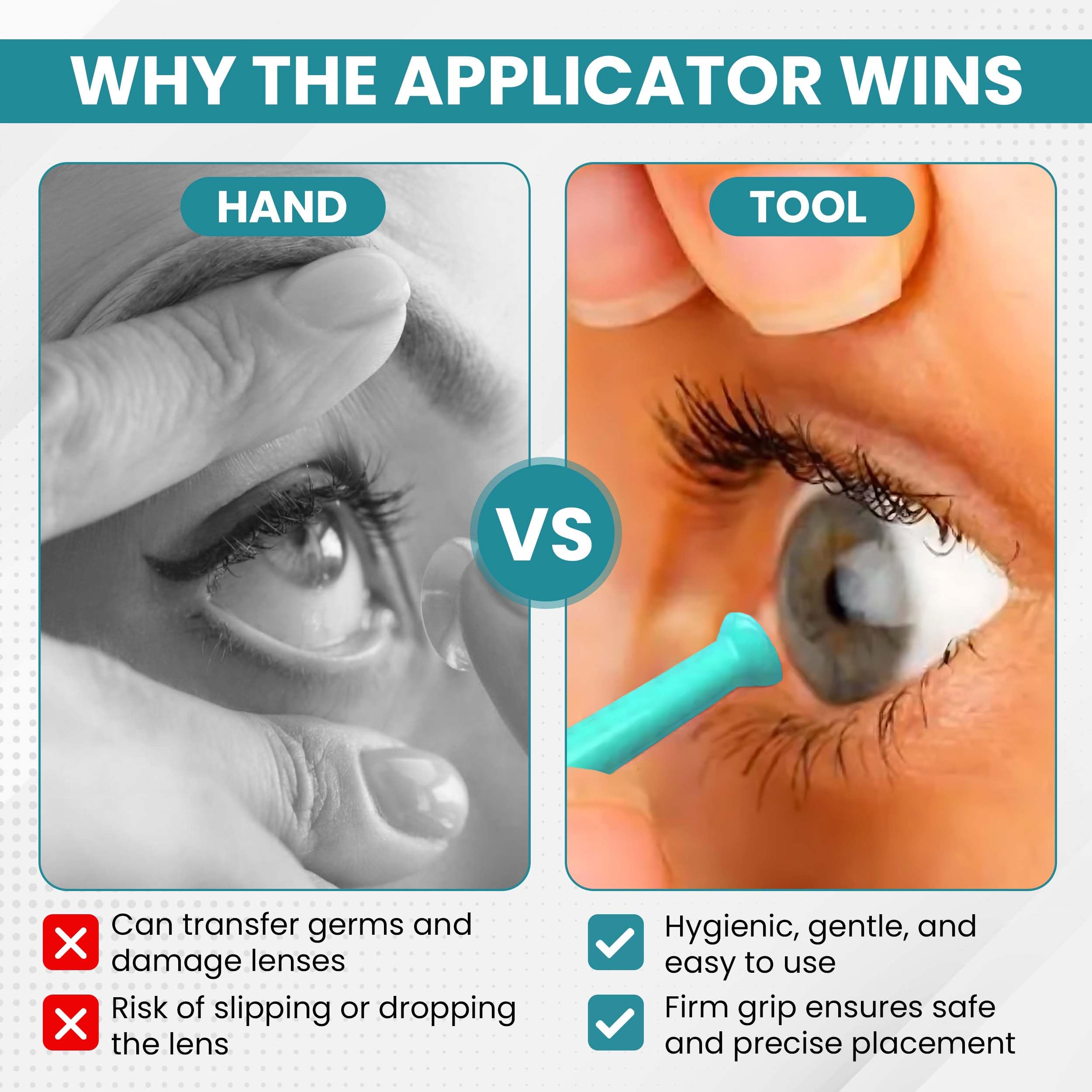 Soft Contact Lens Green Inserter Remover | for Certain Soft Contact Lenses Suction Holder |3pcs | by Sports World Vision