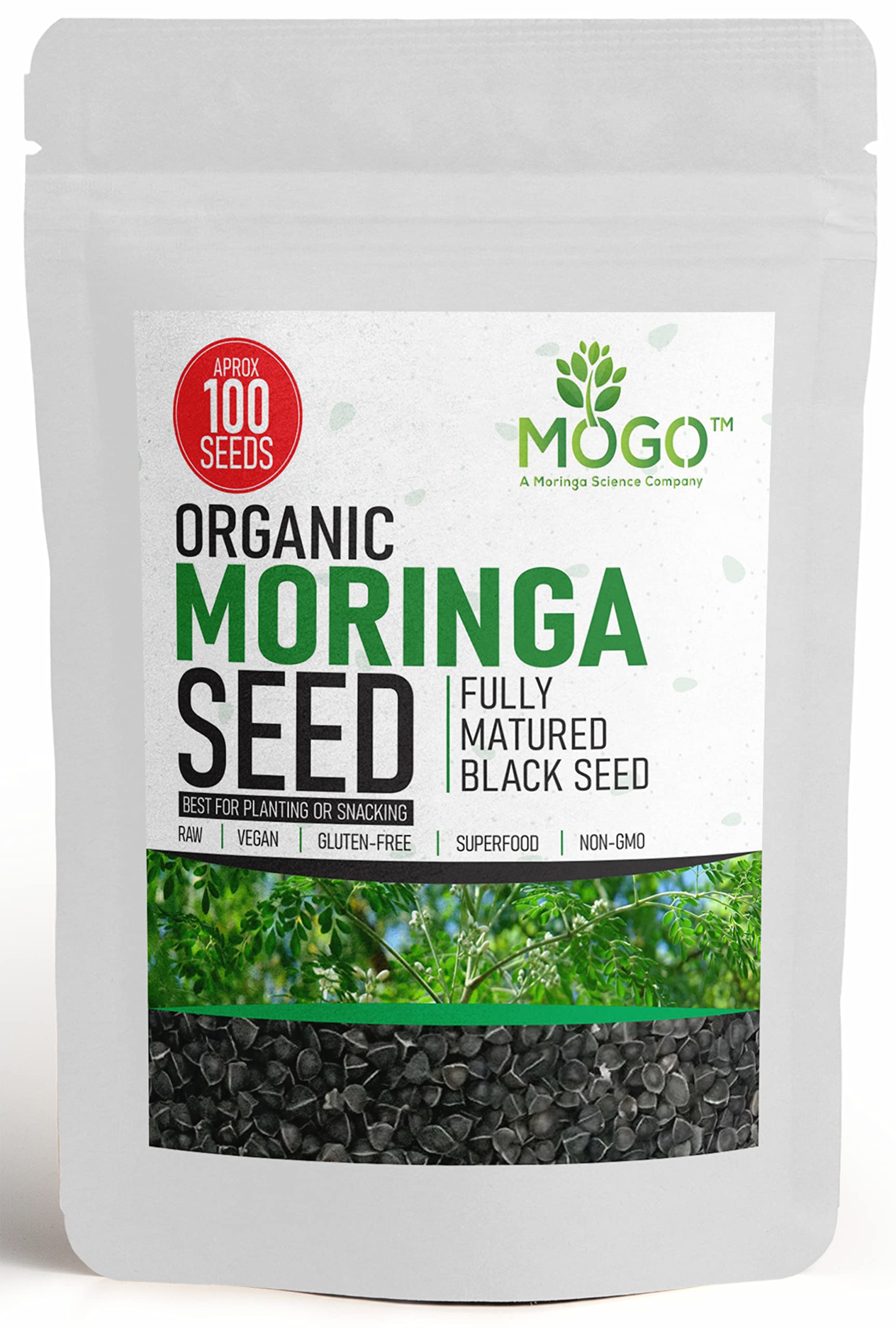 100+ Organic Moringa Seeds| Best for Planting & Gardening| High Yield Fully Matured Black Seeds|Semillas De Moringa Seeds only for Planting