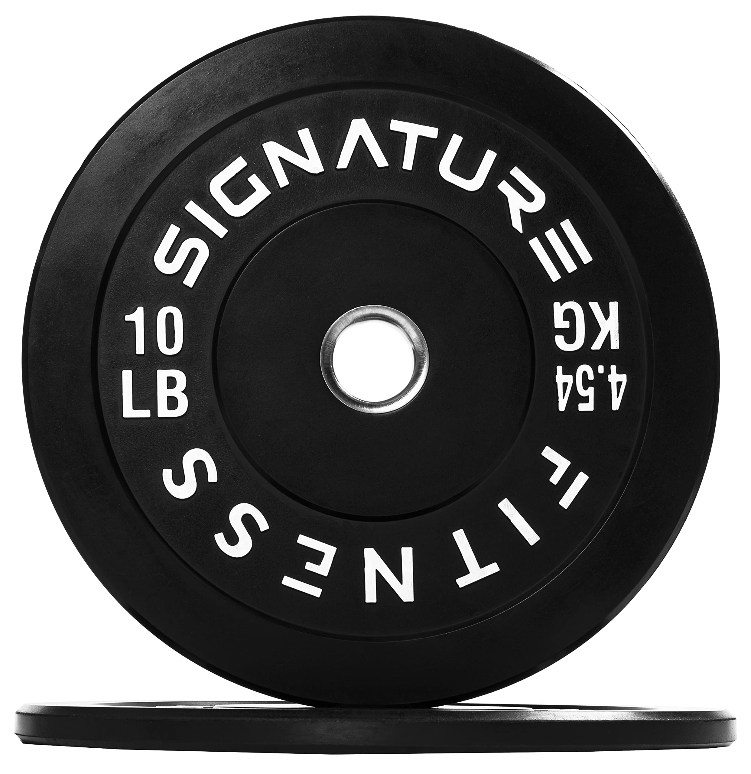 Fitvids 2" Olympic Bumper Plate Weight Plates with Steel Hub, 10LB, Pair, Black, Updated