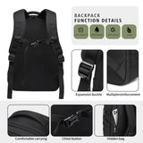 Wotony 25L Military tactical backpack, backpack for men black tactical backpack small tactical backpack assault bag (Black, 18.5 inch)