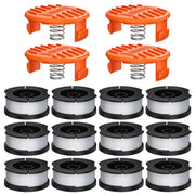Replacement Spool for Black+Decker 12 Pack Trimmer String 0.065" AF-100 Autofeed Replacement Spools(12 Spool+4 Caps)