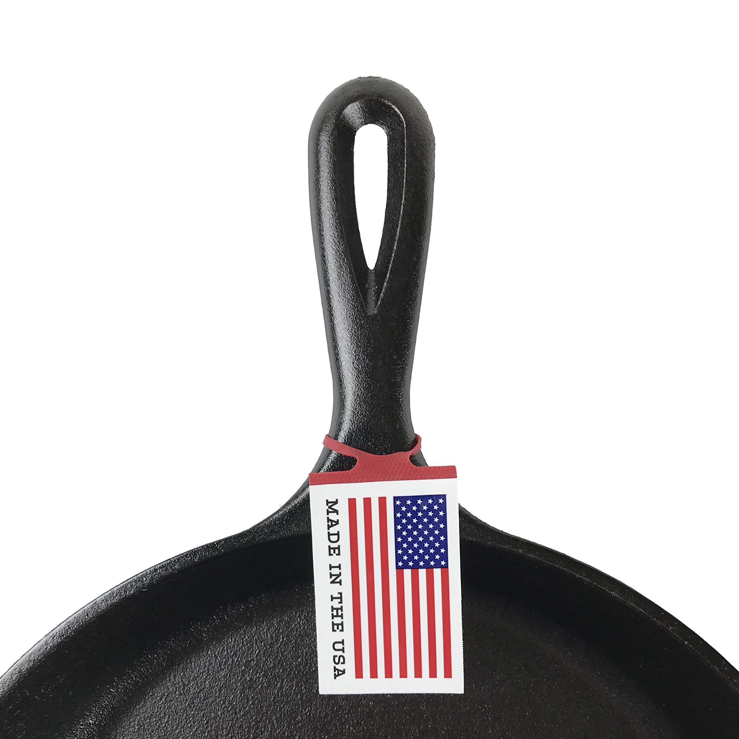 Lodge L9OG3 Cast Iron Round Griddle, Pre-Seasoned, 10.5-inch - Made in USA, Compatible with Stovetop, Oven, Grill & Campfire