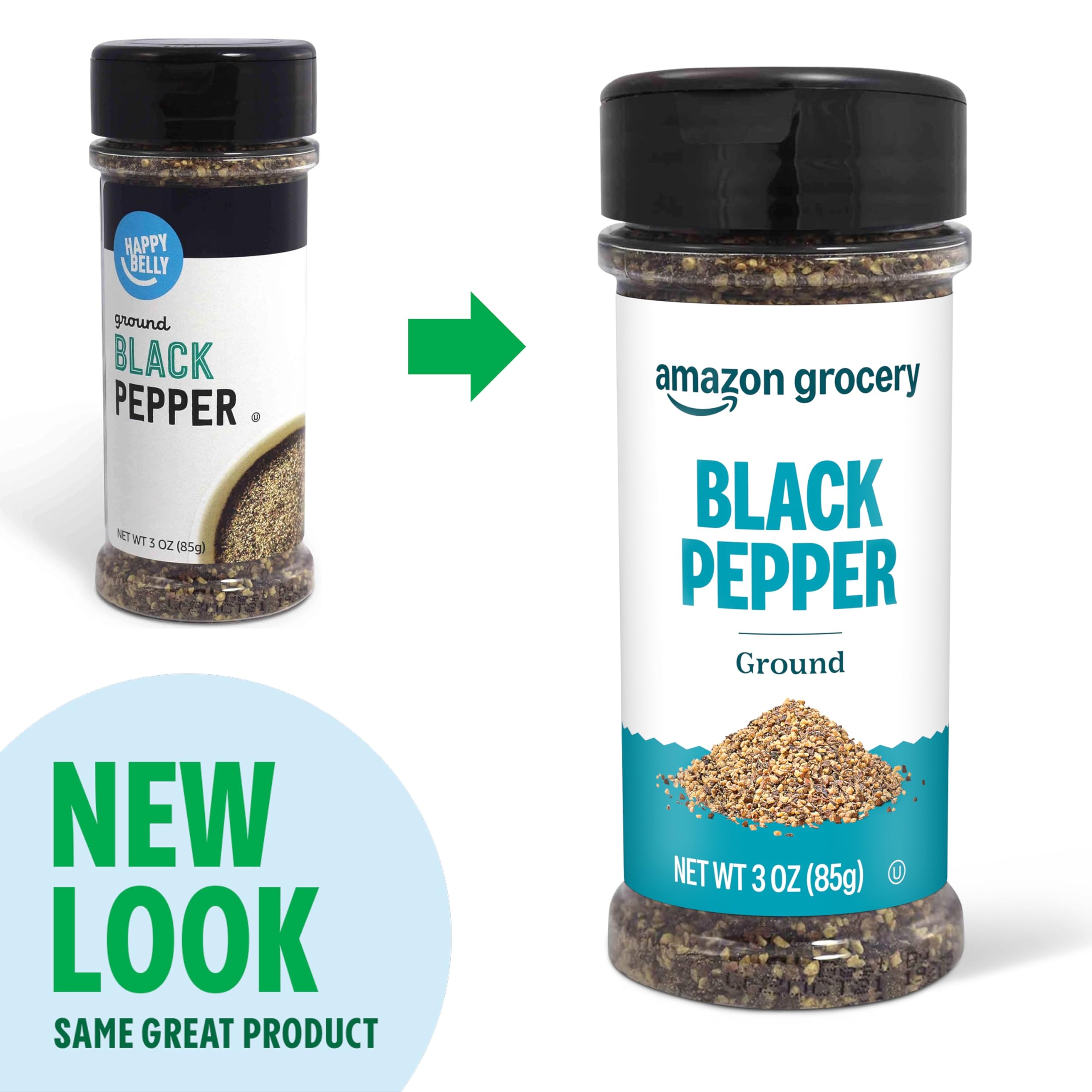 Amazon Grocery, Ground Black Pepper, 3 Oz (Previously Happy Belly, Packaging May Vary)