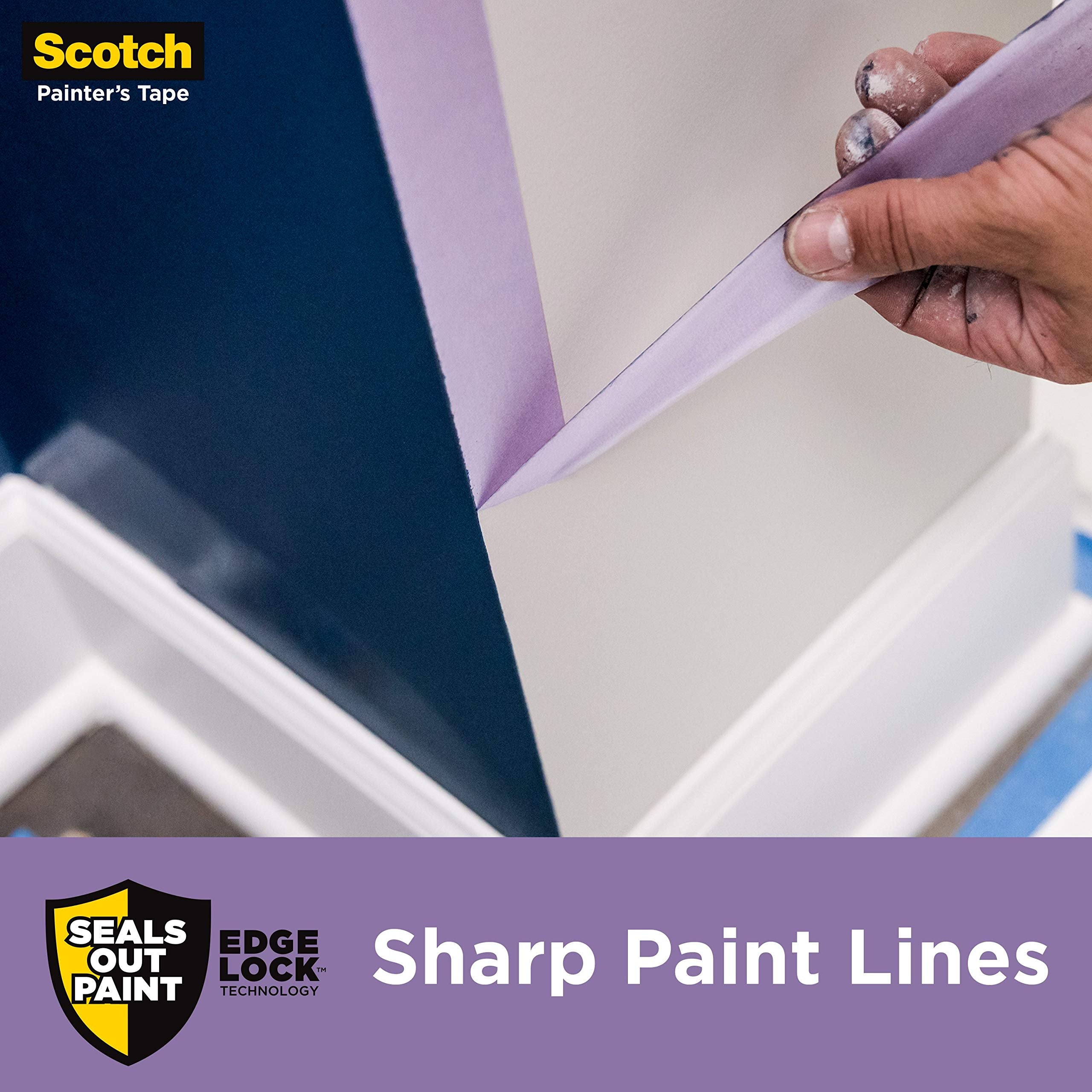 Scotch Delicate Surfaces Painters Tape, 1.88 in x 60 yd, Damage-Free Painting Prep, Protect Delicate Surfaces, UV & Sunlight Resistant, Solvent-Free Adhesive, Indoor Masking Tape, 1 Roll (2080-48EC)