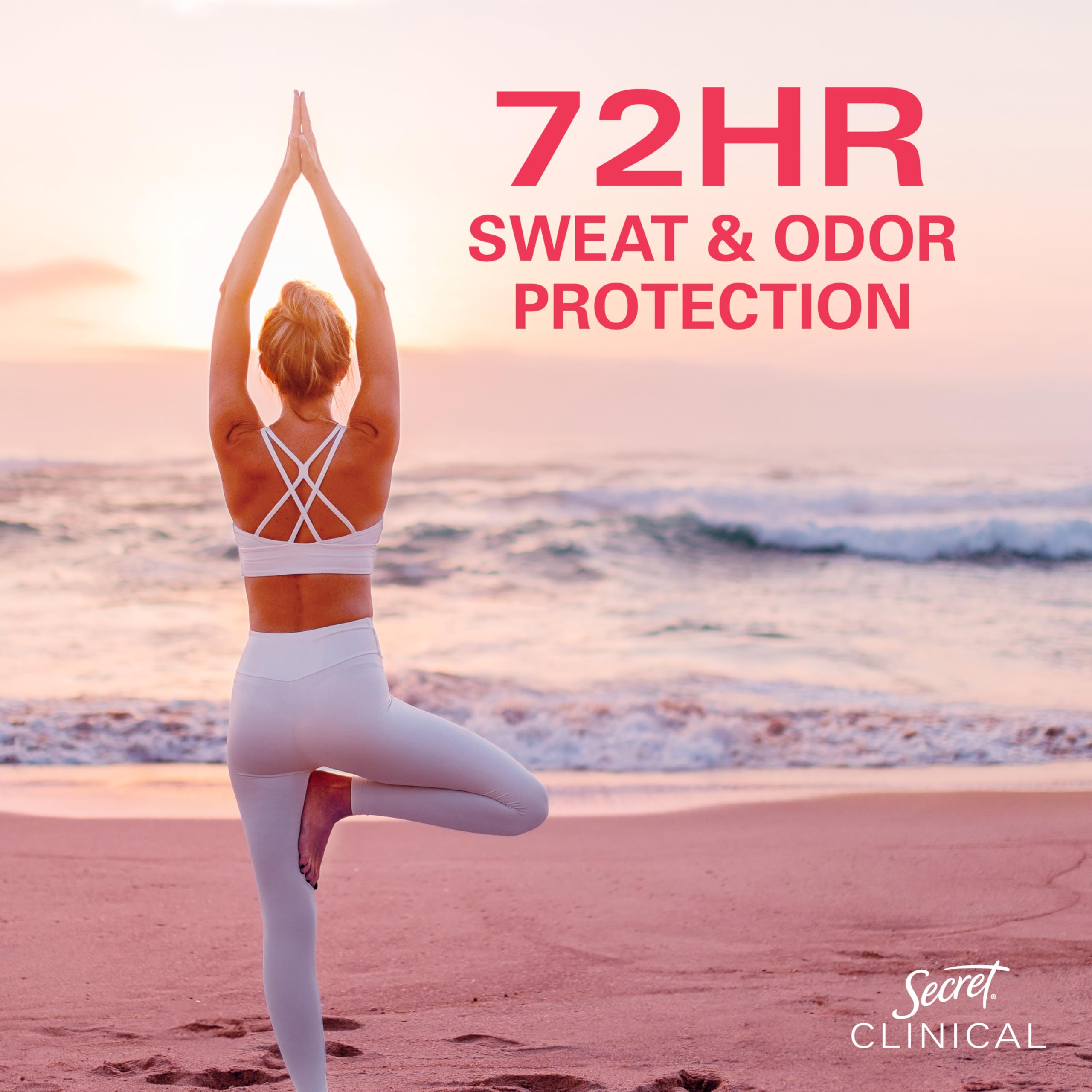 Secret Clinical Strength Antiperspirant Deodorant for Women, 3X Stress Protection, 72hr Sweat & Odor Protection, Pro-Hyaluronic Acid, Invisible Solid, Strawberry Summer Fizz Scent, 1.6 oz