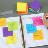 6 Pads Lined Sticky Notes 3x3 Sticky Notes with Lines Self-Stick Note Pads 6 Bright Multi Colors,100 Sheet/Pad