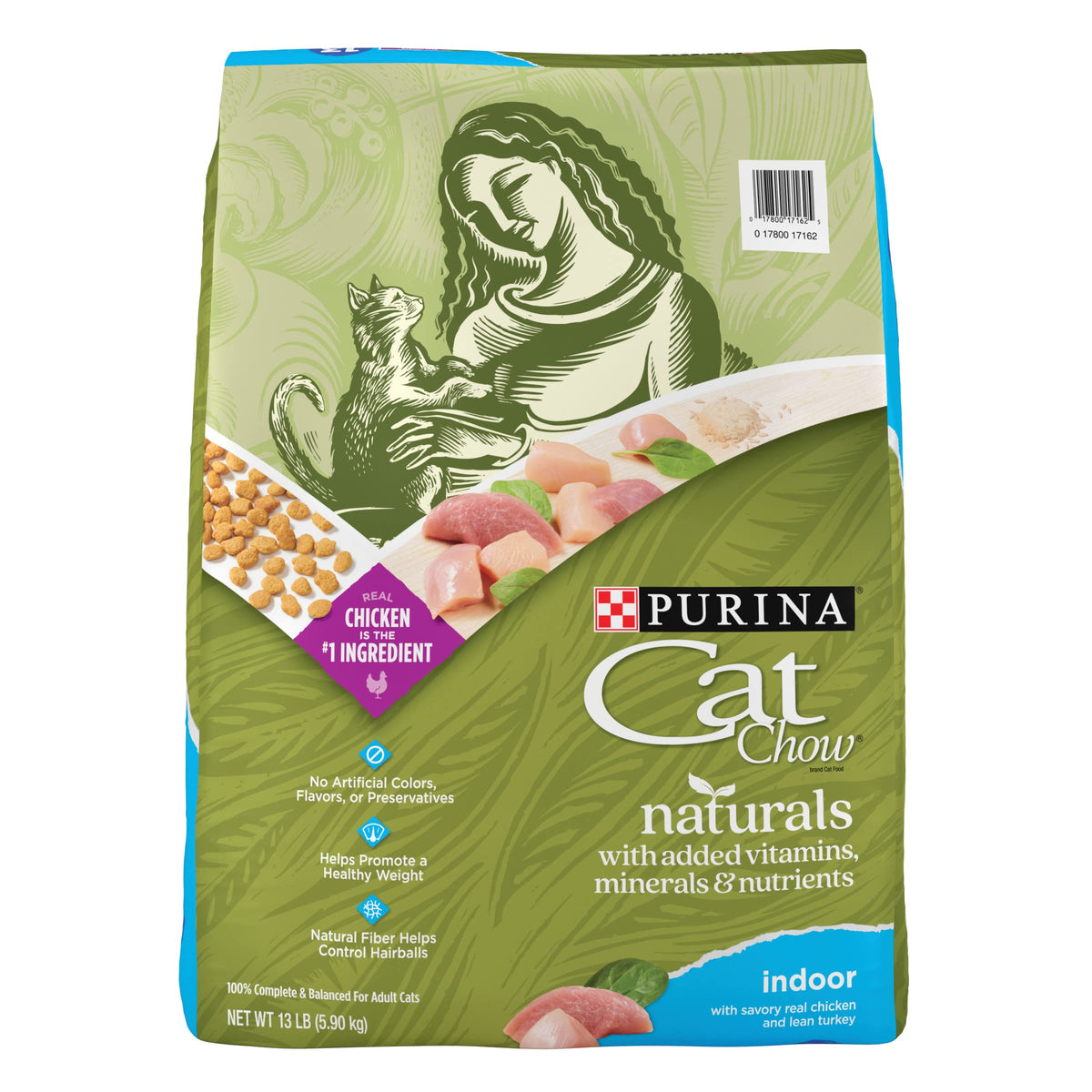 Purina Cat Chow Hairball, Healthy Weight, Indoor, Natural Dry Cat Food, Naturals Indoor - كيس 13 رطل.