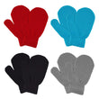 MENOLY 4 Pairs Toddler Magic Stretch Mittens Winter Warm Kids Knit Gloves for Little Girls Boys