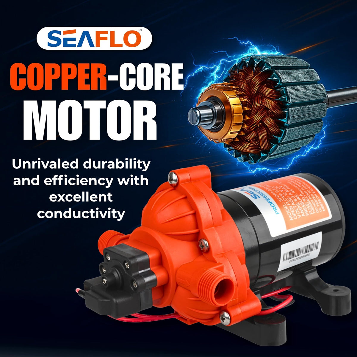 SEAFLO 33 Series 12V DC RV/Camper/Boat/Off-Grid Fresh Water Pressure Pump -12V, 3.0 GPM, 45 PSI, On Demand Self-Priming, Built-In Pressure Switch - NSF, CE & Rohs Certified, UL Listed, 4-Year Warranty