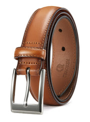 CHAOREN Mens Belts Leather - Brown Belt Men 1 1/8" Mens Dress Belt - Perfect Companion to Mens Shoes