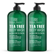Botanic Hearth Tea Tree Body Wash | 16 Fl Oz | Helps Soothe Itchy, Dry Skin, Antifungal Body Wash With 100% Pure Tea Tree Oil | Sulfate Free, Paraben Free, For Men And Women Set Of 2