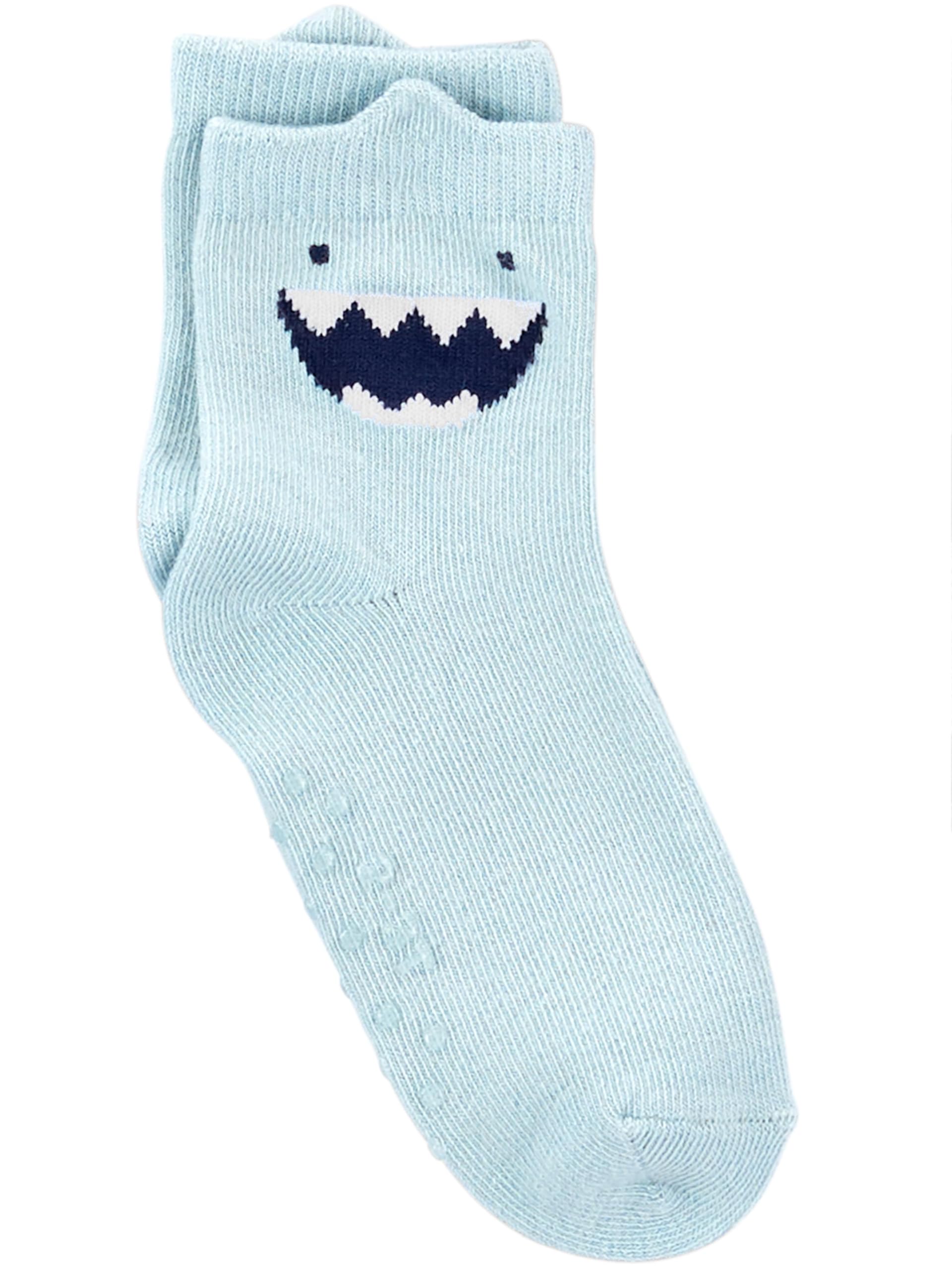 Simple Joys by Carter's Baby 12-Pack Socks, Multicolor/Monster/Sharks/Stripe, 2-3T