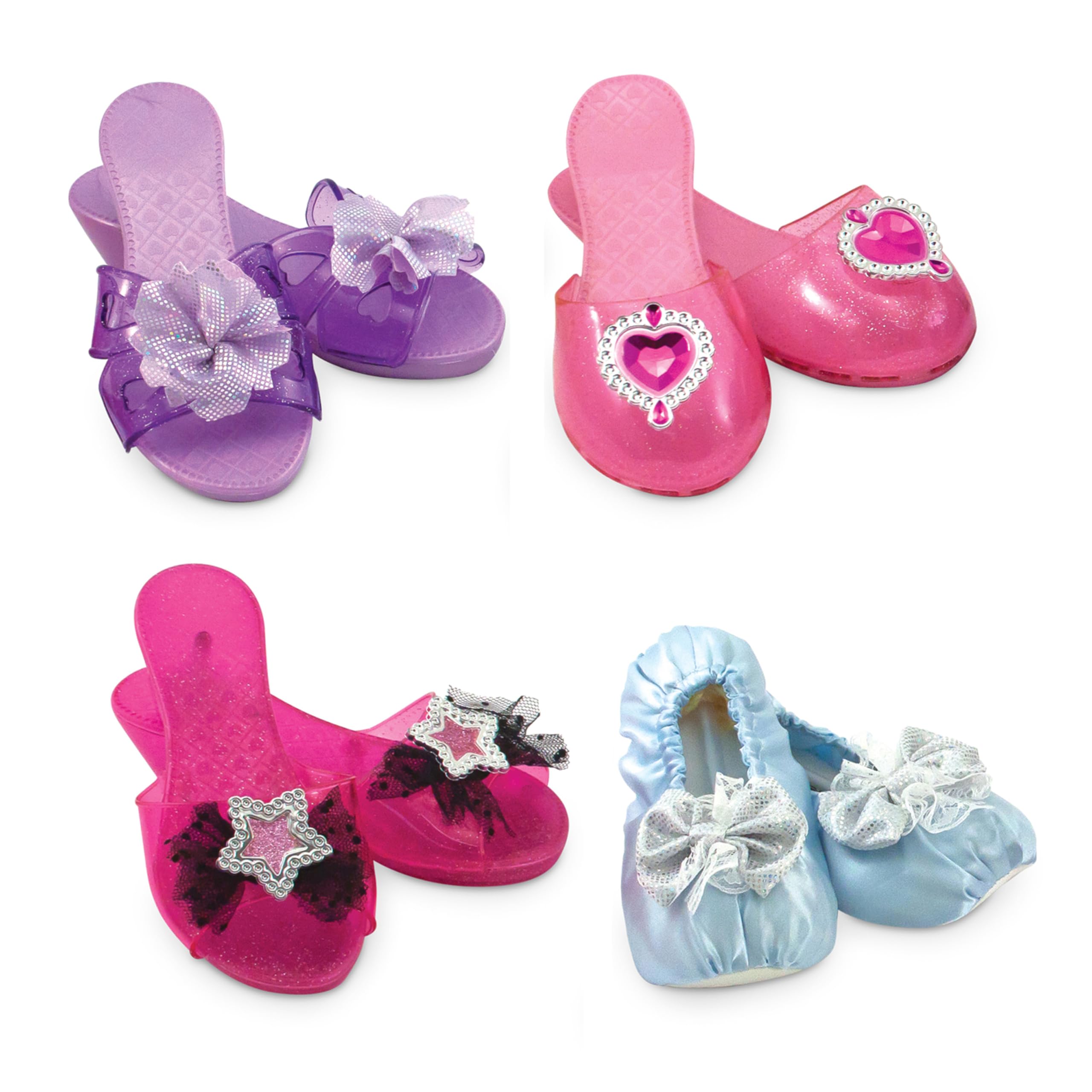 Melissa & Doug Dress-Up Shoes Set for Kids (4 Pairs) – Step In Style! High-Heeled Role Play Shoes – Pretend Play Costume Accessories for Toddlers & Preschool Ages 3+