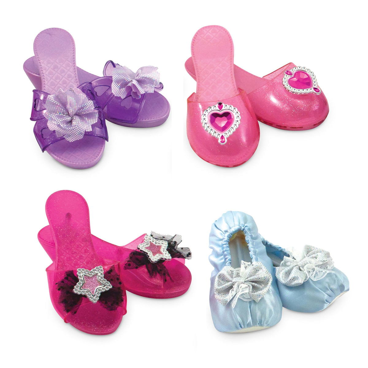 Melissa & Doug Dress-Up Shoes Set for Kids (4 Pairs) - Step In Style! High-Heeled Role Play Shoes - Pretend Play Costume Accessories for Toddlers & Preschool Ages 3+
