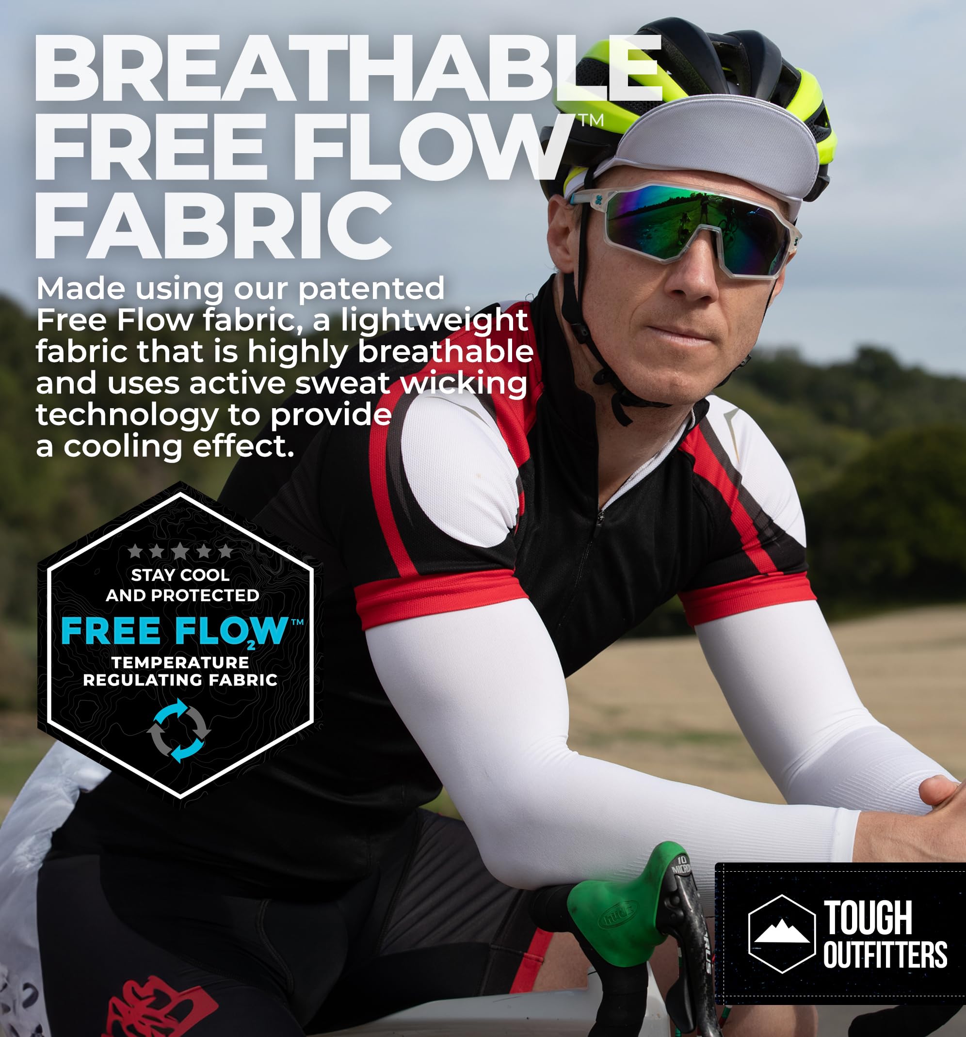 Tough Outdoors UV Arm Sleeves for Men and Women - Sun Protection Sleeves - Compression, Golf, Baseball, Cooling, Tattoo Arm Sleeve - Mangas Para El Sol Para Hombre