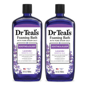 Dr Teal's Foaming Bath with Pure Epsom Salt, Soothe & Sleep with Lavender, 34 fl oz (Pack of 2)
