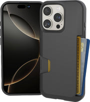 Smartish® iPhone 16 Pro Wallet Case - Wallet Slayer Vol. 1 [Slim + Protective] Credit Card Holder - Drop Tested Hidden Flip Card Slot Cover Compatible with Apple iPhone 16 Pro - Black Tie Affair