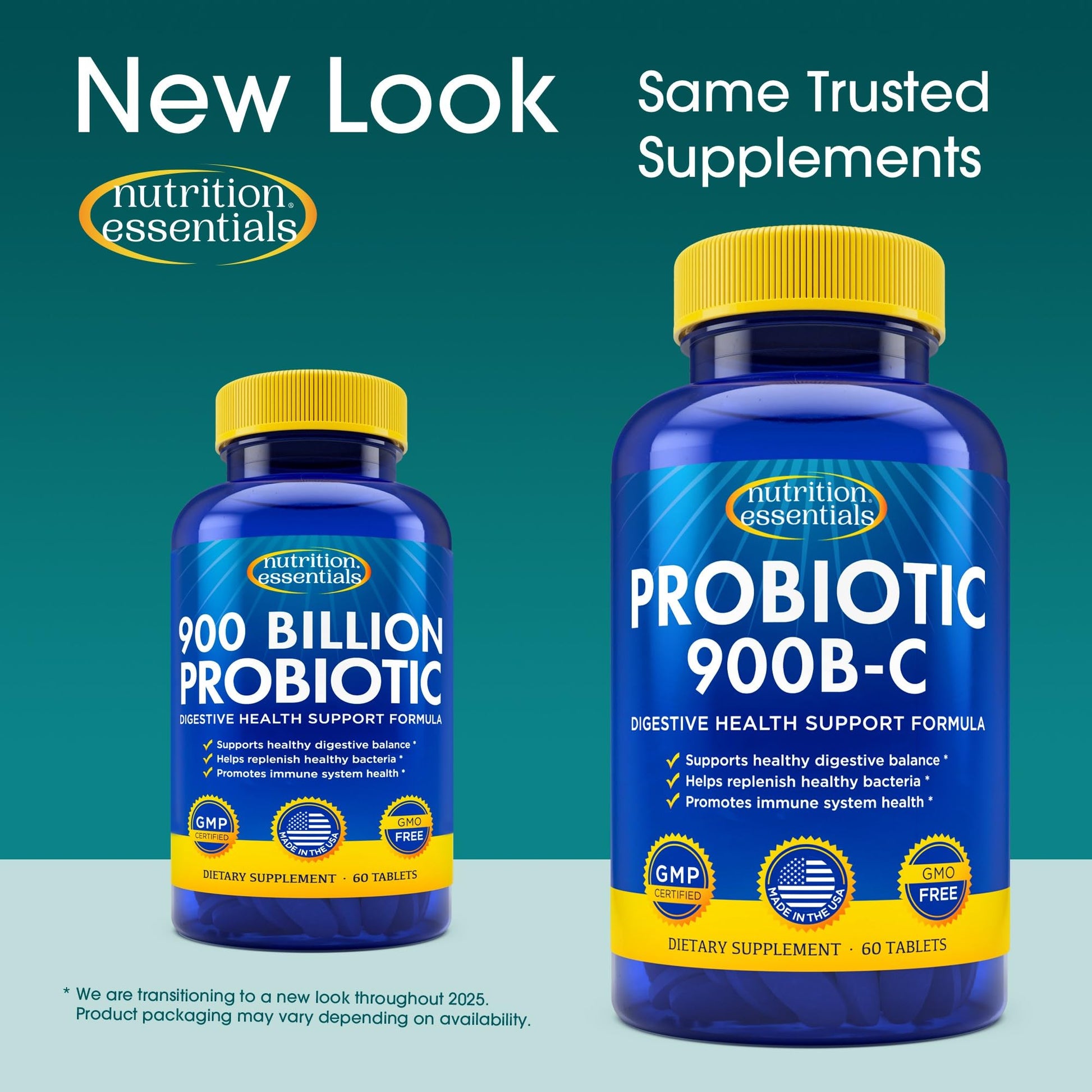 Nutrition Essentials Probiotics for Women and Men - with Lactase Enzyme and Prebiotic Fiber for Digestive Health - 80 Percent + More Potent Supplement for Gut Health Support - Vegan Formula