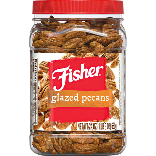 Fisher Snack Glazed Pecans, 24 Ounces, Made with Whole Mammoth Pecans, 100% Recyclable