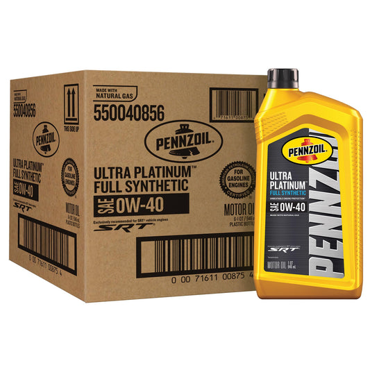 Pennzoil Ultra Platinum Full Synthetic 0W-40 Gasoline Engine Oil, 1 Quart (Case of 6)