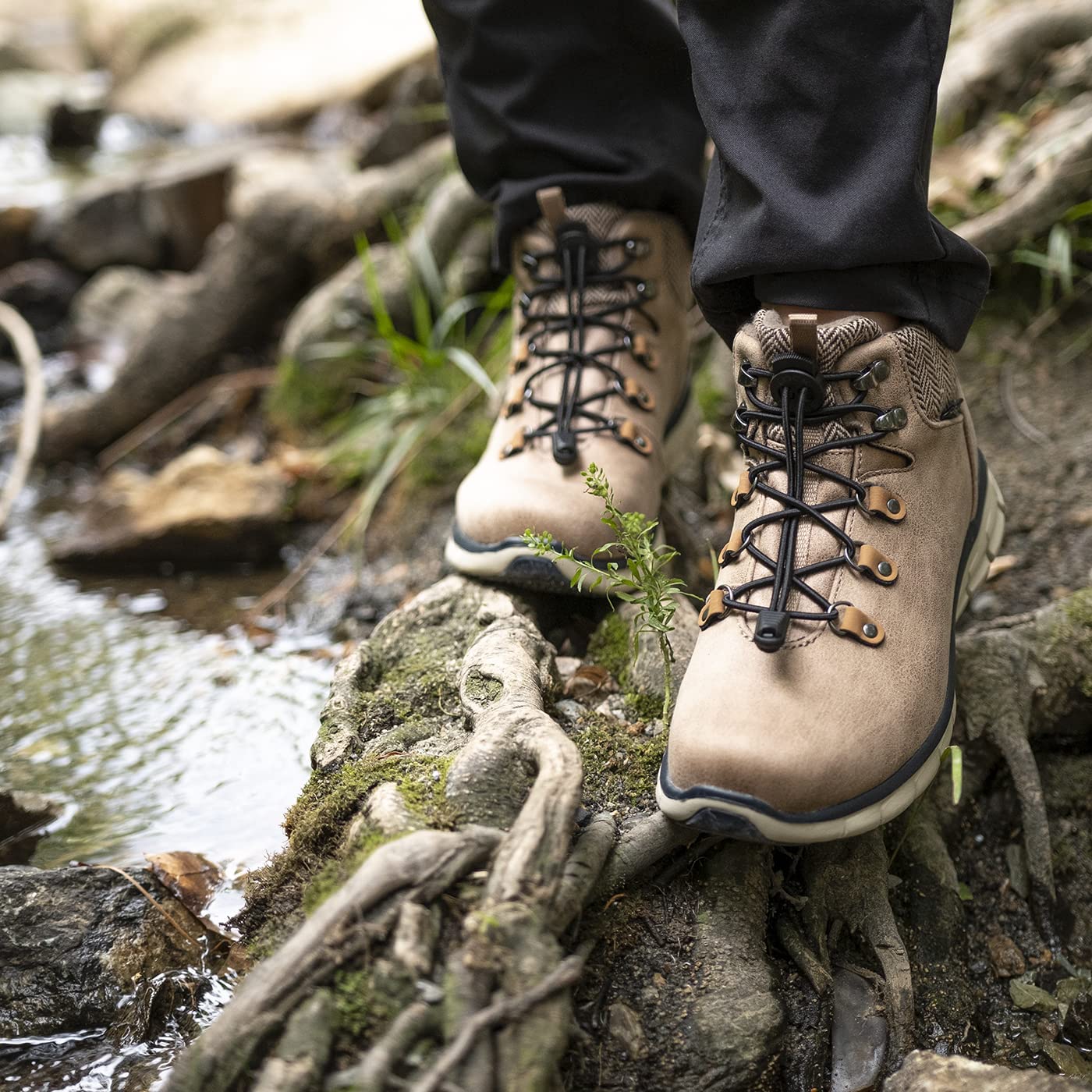 LOCK LACES Unisex Black Boot One Size One Size