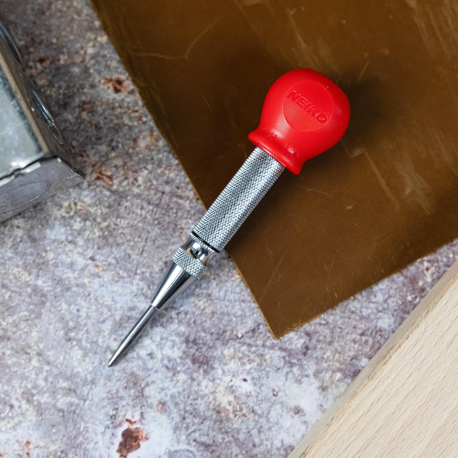 NEIKO 02638A 5-Inch Automatic Center Punch for Metal, Adjustable Impact Spring Loaded Center Punch Tool, Spring Punch, Center Punch Spring Loaded, Auto Center Punch