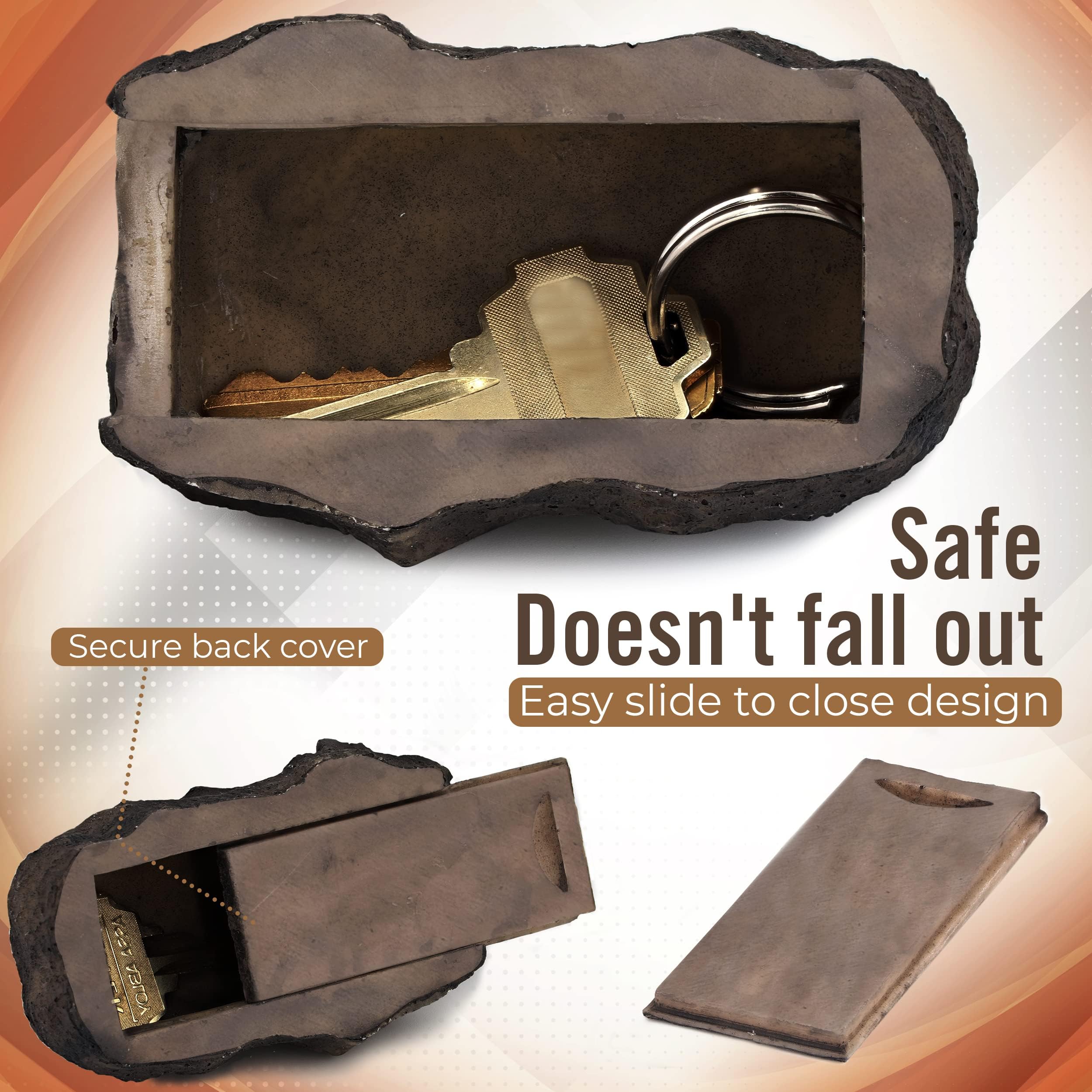 RamPro Hide-a-Spare-Key Fake Rock - Looks & Feels like Real Stone - Safe for Outdoor Garden or Yard, Geocaching (1)