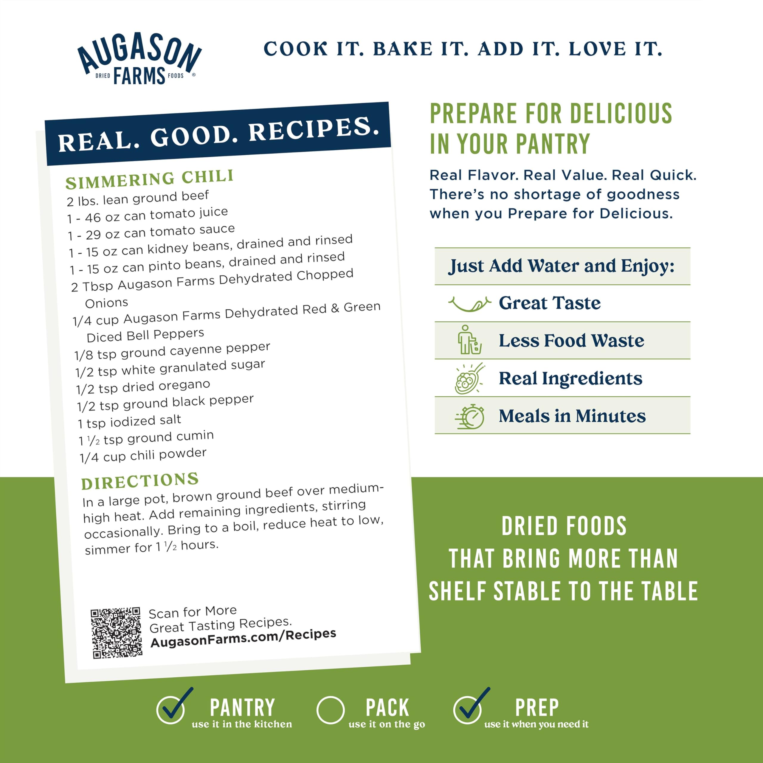 Augason Farms Dehydrated Chopped Onions Can, Emergency Food Supply, Everyday Meals, 130 Servings