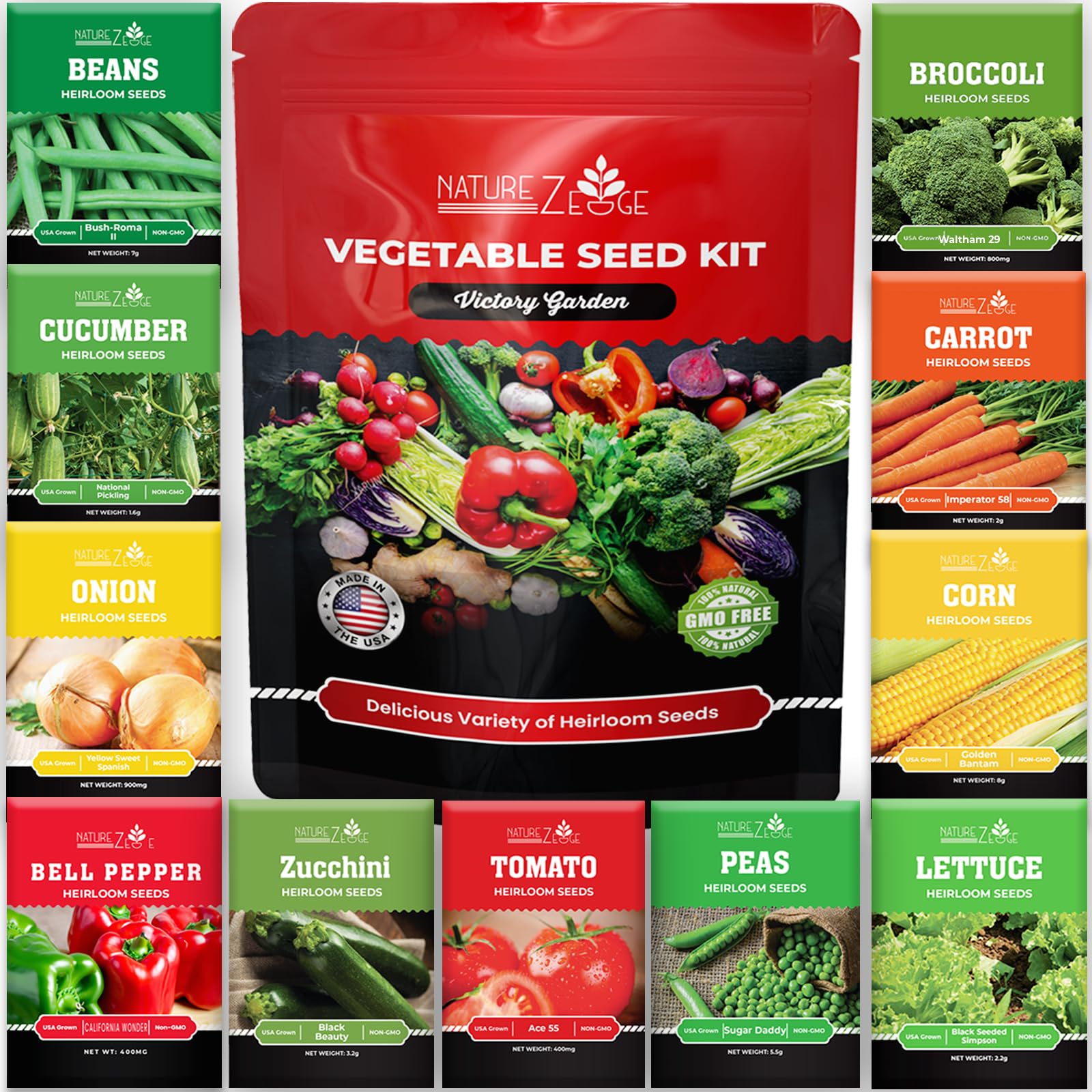 11 Heirloom Seeds for Planting Vegetables and Fruits, 4800 Survival Seed Vault and Doomsday Prepping Supplies, Gardening Seeds Variety Pack, Vegetable Seeds for Planting Home Garden Non GMOÃ¢ÂÂ¦