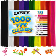 Pipe Cleaners- 1000 Pc. Pipe Cleaner 10 Assorted Colors Chenille Stems, Pipe Cleaners Craft, Fuzzy Sticks Great Craft Supplies DIY Art & Craft Projects| 6mm x12 inch