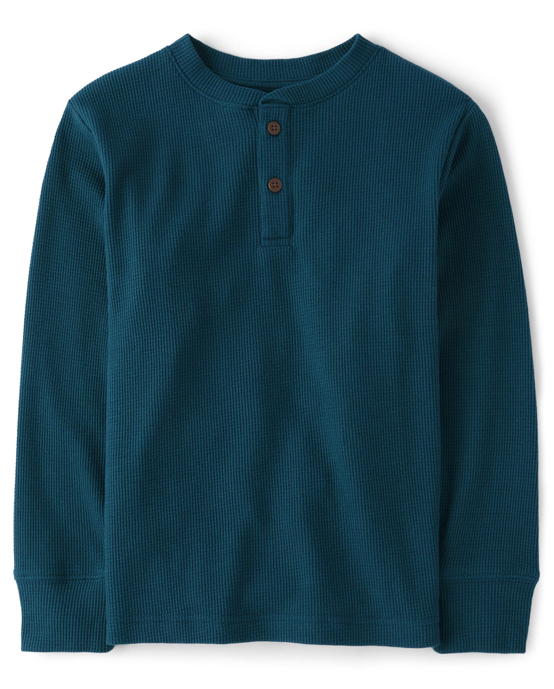 The Children's Place Boys' Long Sleeve Thermal Henley Shirt, Straw, Small