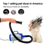 SHELANDY Groomer Partner Pet Hair Force Dryer Dog Grooming Blower with Heater (Blue)