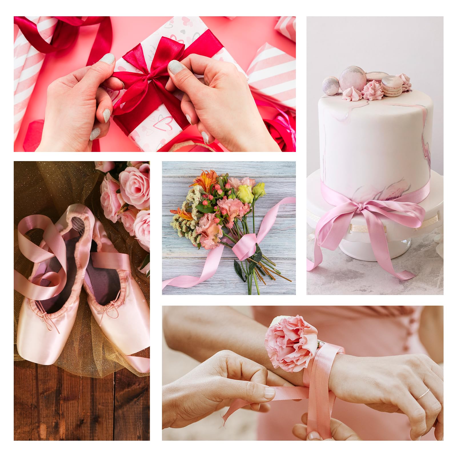 Flezoo 25 Yards Red Satin Ribbon 1 1/2inch, Single Face Polyester Silk Fabric Hair String Ribbon for Craft, Flower Bouquets, Gift Wrapping, Wedding, Bow Making and Valentines Decoration