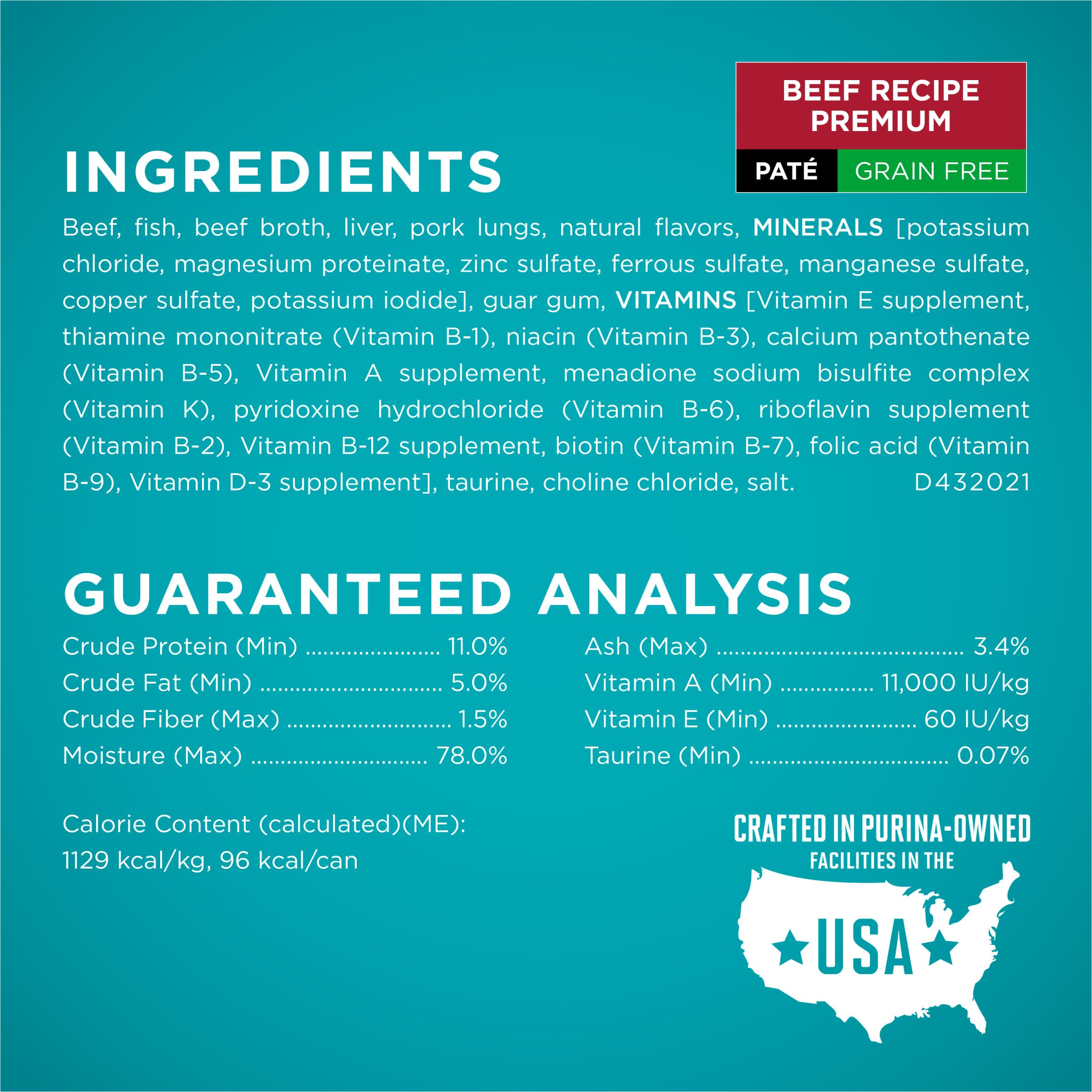 Purina ONE High Protein, Grain Free Pate Wet Cat Food Variety Pack, Grain Free Formula - (Pack of 24) 3 oz. Cans