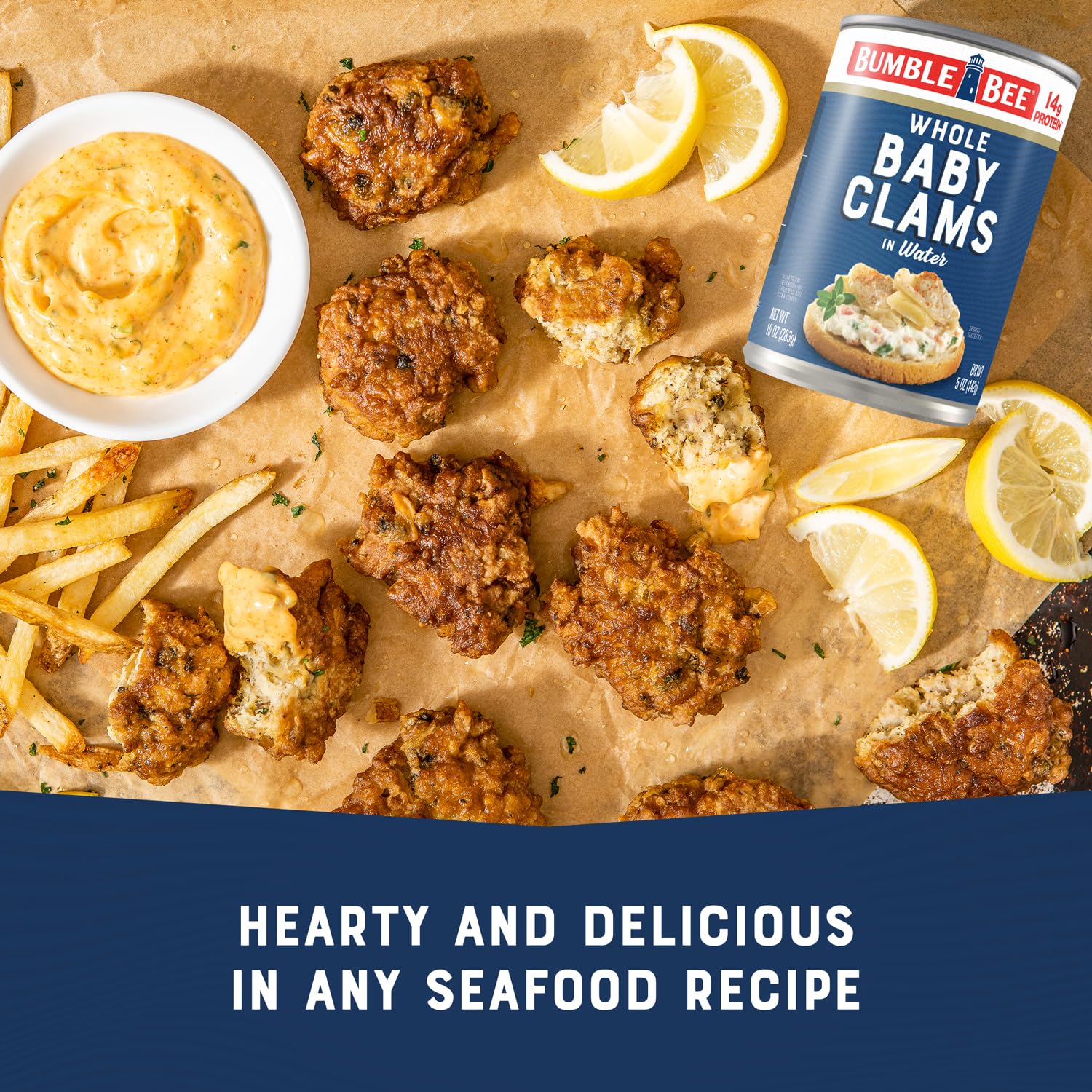 Bumble Bee Whole Baby Canned Clams, 10 oz Can - Ready to Eat - 14g Protein per Serving - Gluten Free